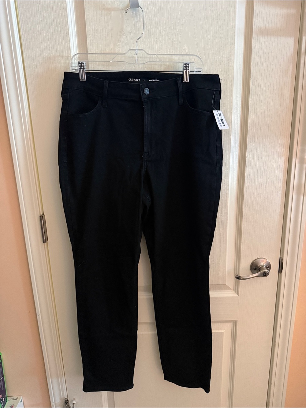 BRAND NEW old navy high-rise wow straight black jeans size 14
